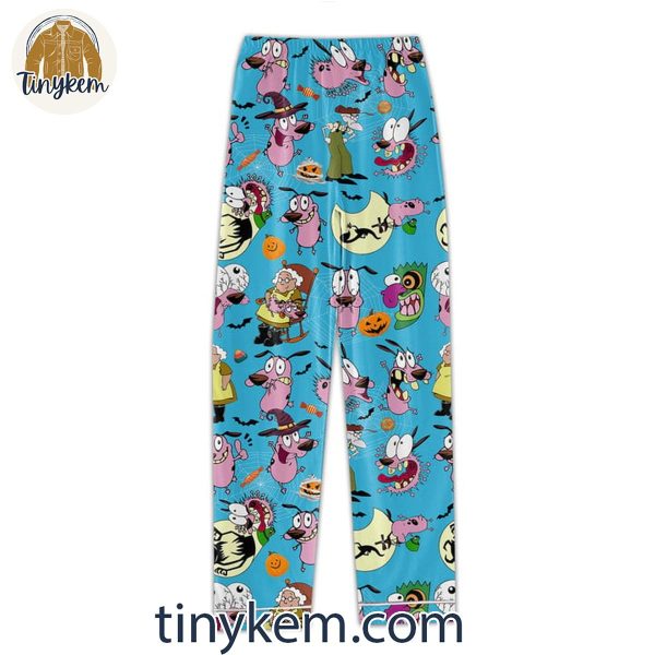 Courage The Cowardly Dog Cartoon Network Pajamas Set Orange/Blue/White/Black