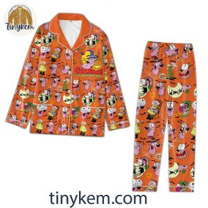 Courage The Cowardly Dog Cartoon Network Pajamas Set Orange Blue White Black 8 ghX6h