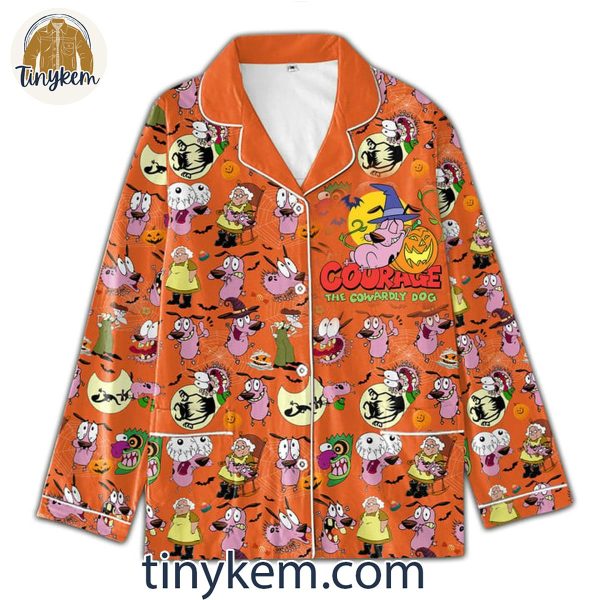 Courage The Cowardly Dog Cartoon Network Pajamas Set Orange/Blue/White/Black