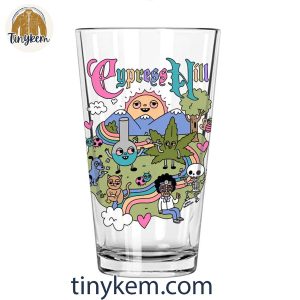 Cypress Hill Insane In The Brain Beer 16oz Glass Cups 4 qtEeC