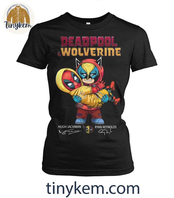 Deadpool And Wolverine Hug Jackman Ryan Reynold Princess Carrying T-Shirt