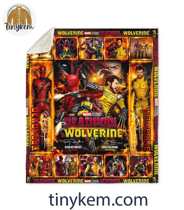 Deadpool And Wolverine Hugh Jackman And Ryan Reynold Quilt Blanket