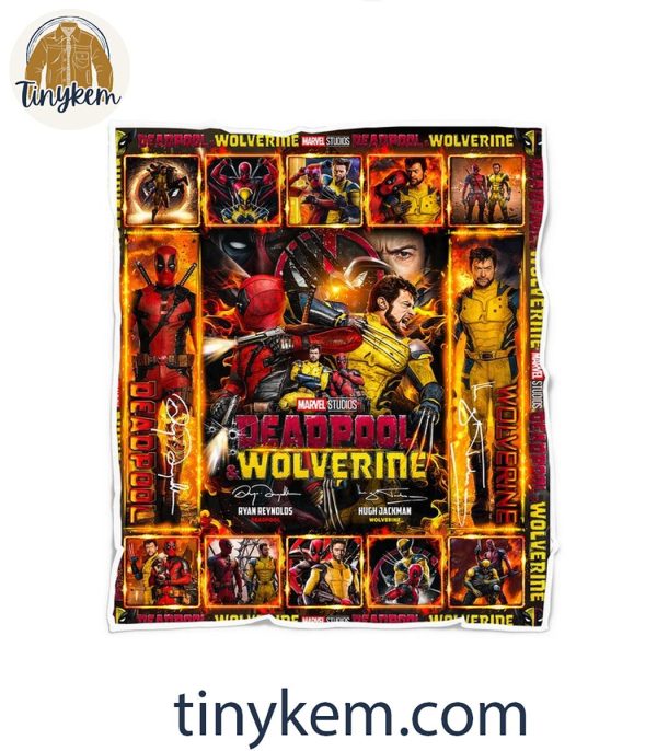 Deadpool And Wolverine Hugh Jackman And Ryan Reynold Quilt Blanket