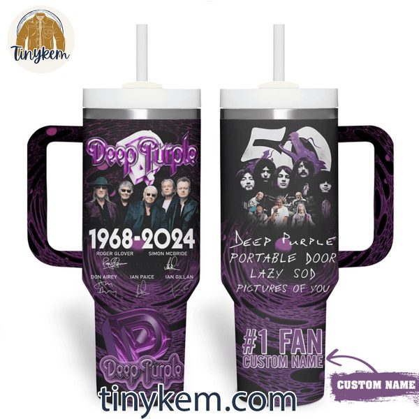 Deep Purple #1 Fan Portable Door Lazy Sod 1968-2024 Customized 40 Oz Tumbler