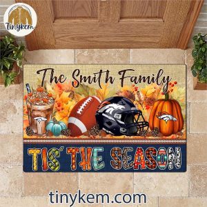 Denver Broncos Fall Tis The Season Customized Doormat 3 hEhzd