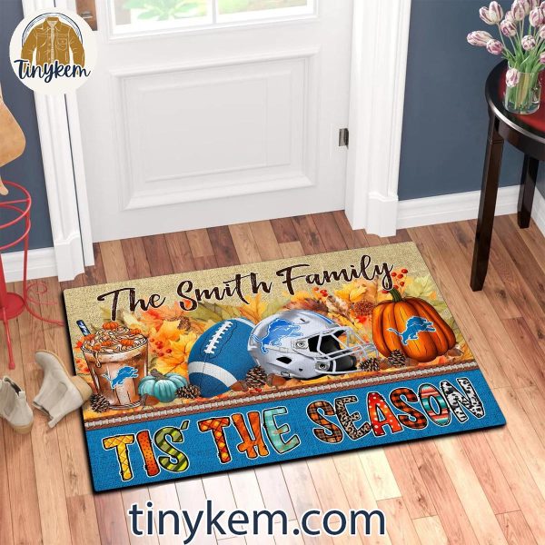 Detroit Lions Fall Tis’ The Season Customized Doormat