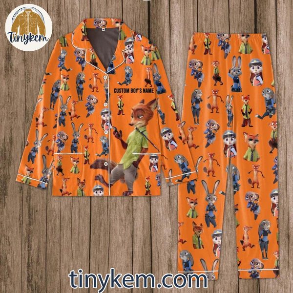 Disney Zootopia Judy Hopps And Nick Wilde Couple Pajamas Set Orange/Blue