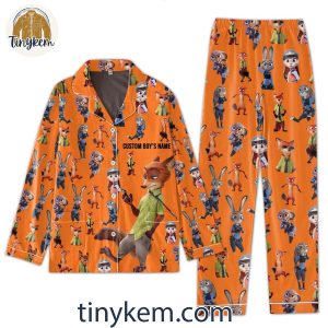 Disney Zootopia Judy Hopps And Nick Wilde Couple Pajamas Set Orange/Blue