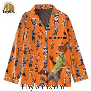 Disney Zootopia Judy Hopps And Nick Wilde Couple Pajamas Set Orange Blue 3 z9NCY