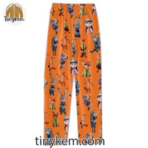 Disney Zootopia Judy Hopps And Nick Wilde Couple Pajamas Set Orange Blue 4 YFvez