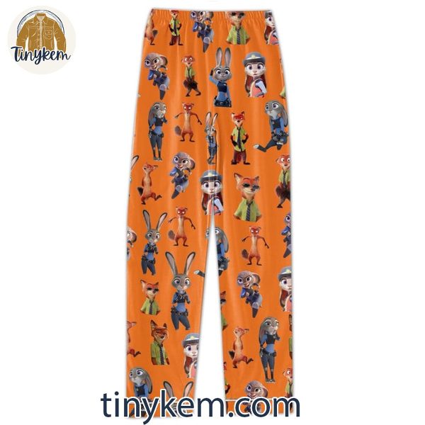 Disney Zootopia Judy Hopps And Nick Wilde Couple Pajamas Set Orange/Blue