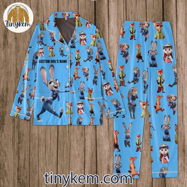 Disney Zootopia Judy Hopps And Nick Wilde Couple Pajamas Set Orange/Blue