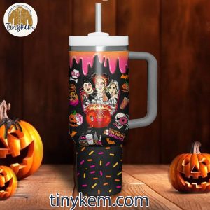 Hocus Pocus Need Dunkin Donuts To Focus Halloween 40 Oz Tumbler Black White 4 re2qx