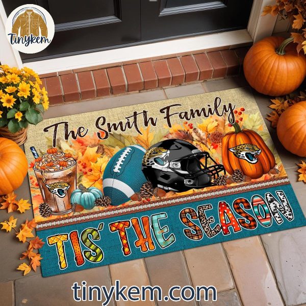 Jacksonville Jaguars Fall Tis’ The Season Customized Doormat