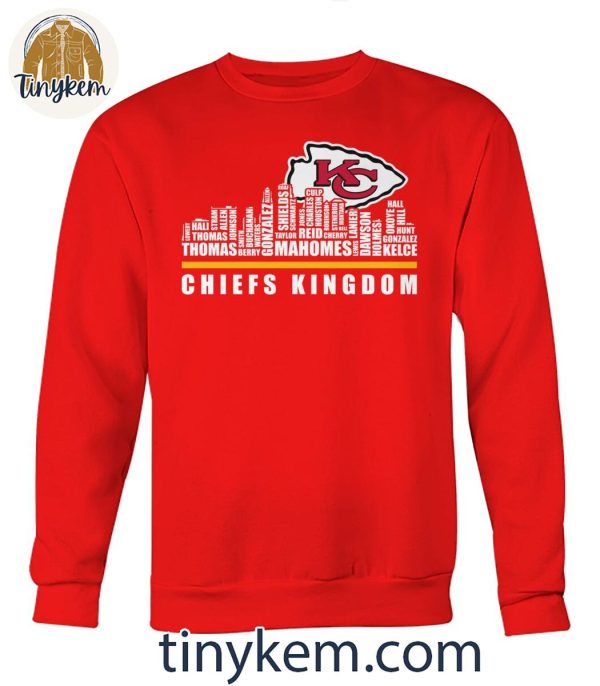 Kansas City Chiefs The Chiefs Kingdom Football Player Name Skyline Shirt