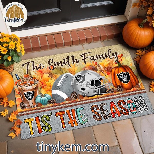 Las Vegas Raiders Fall Tis’ The Season Customized Doormat