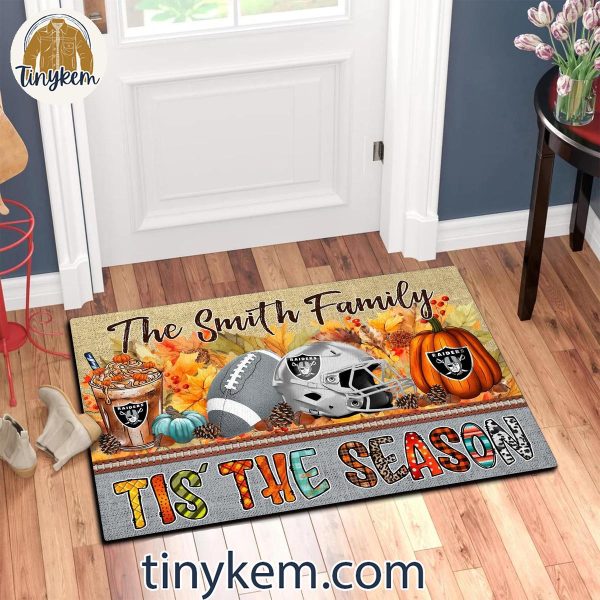 Las Vegas Raiders Fall Tis’ The Season Customized Doormat