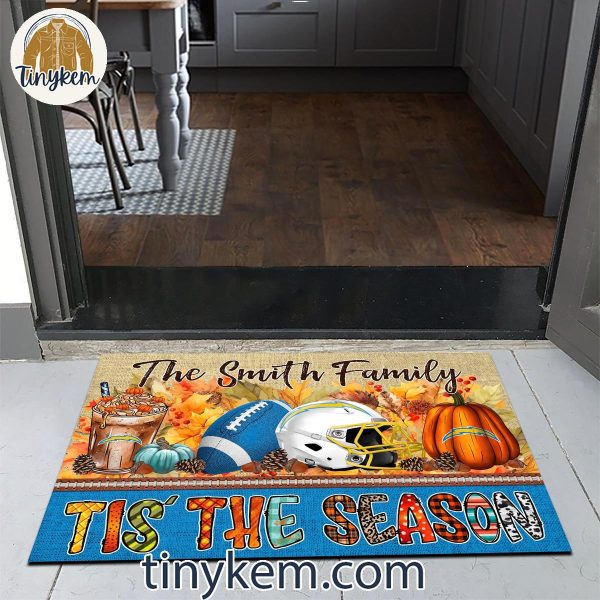 Los Angeles Chargers Fall Tis’ The Season Customized Doormat