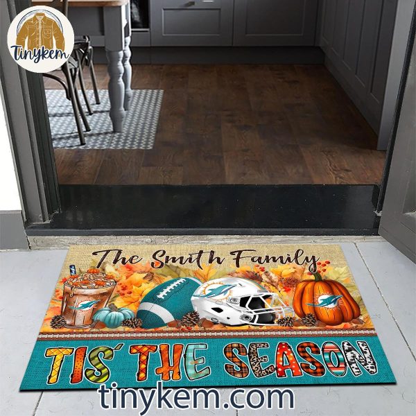 Miami Dolphins Fall Tis’ The Season Customized Doormat