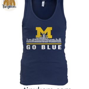 Michigan Wolverines Go Blue Football Player Name Skyline Shirt 5 39MOV