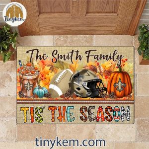 New Orleans Saints Fall Tis The Season Customized Doormat 3 H9vgZ