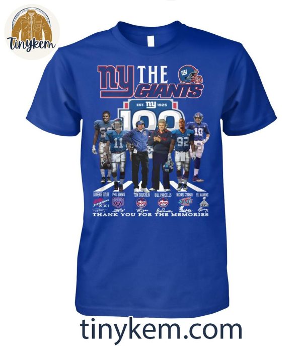 New York Giants 100th Anniversary Thank You For The Memories Of Legends T-Shirt