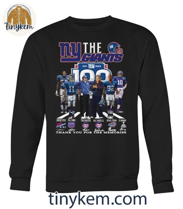 New York Giants 100th Anniversary Thank You For The Memories Of Legends T-Shirt