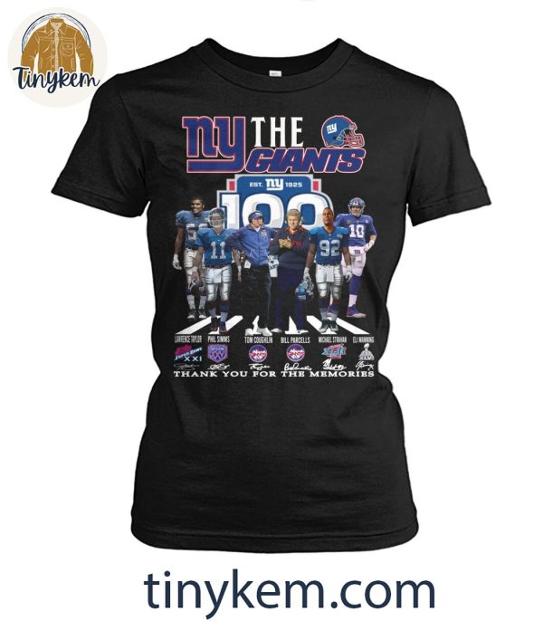 New York Giants 100th Anniversary Thank You For The Memories Of Legends T-Shirt