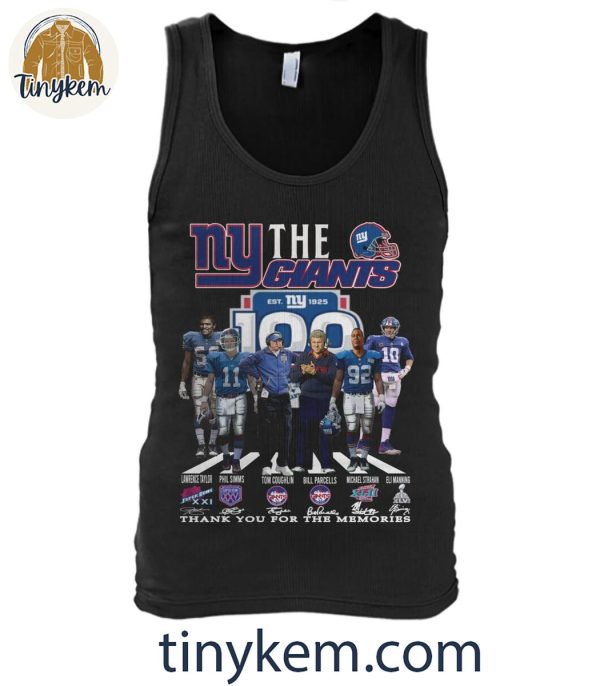 New York Giants 100th Anniversary Thank You For The Memories Of Legends T-Shirt