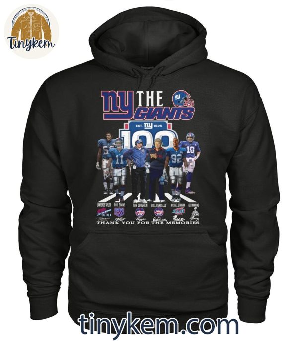 New York Giants 100th Anniversary Thank You For The Memories Of Legends T-Shirt