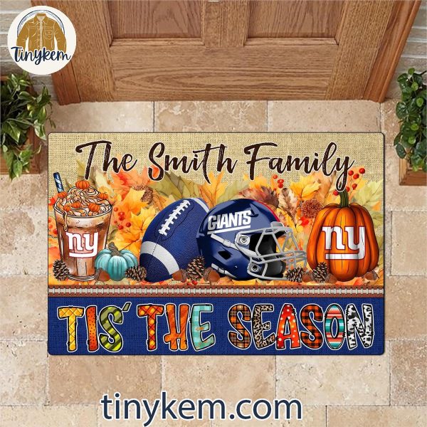 New York Giants Fall Tis’ The Season Customized Doormat