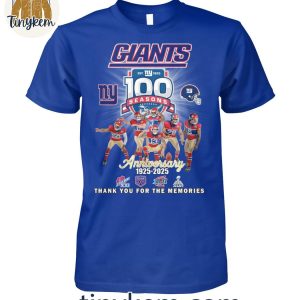 New York Giants Thank You For The Memories Of 100 Years 1925-2025 T-Shirt