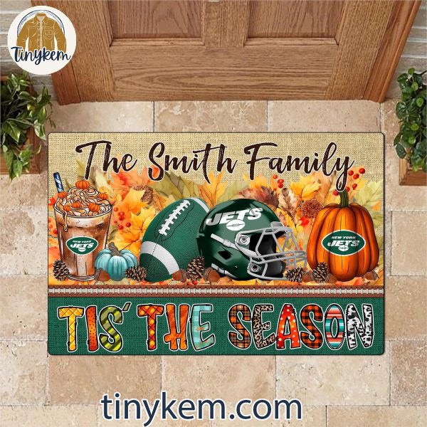 New York Jets Fall Tis’ The Season Customized Doormat