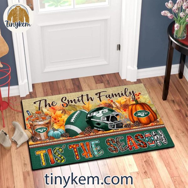 New York Jets Fall Tis’ The Season Customized Doormat