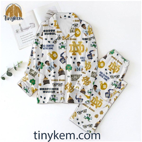 Notre Dame Fighting Irish Go Irish Dark/Light Version Pajamas Set