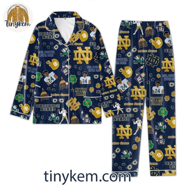 Notre Dame Fighting Irish Go Irish Dark/Light Version Pajamas Set