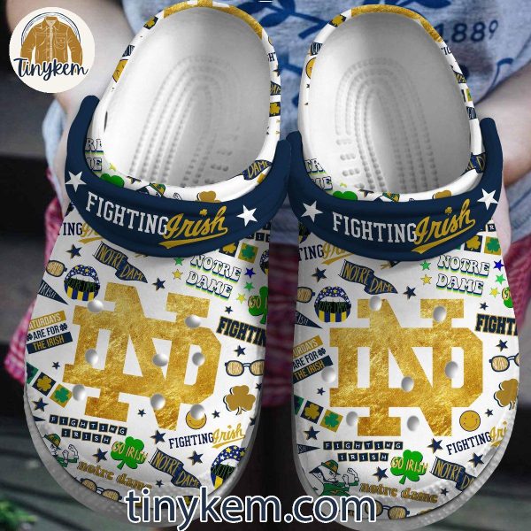 Notre Dame Fighting Irish Go Irish Football Clogs Crocs Dark/Light Version