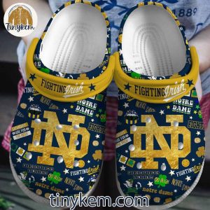 Notre Dame Fighting Irish Go Irish Football Clogs Crocs Dark Light Version 4 40K1P