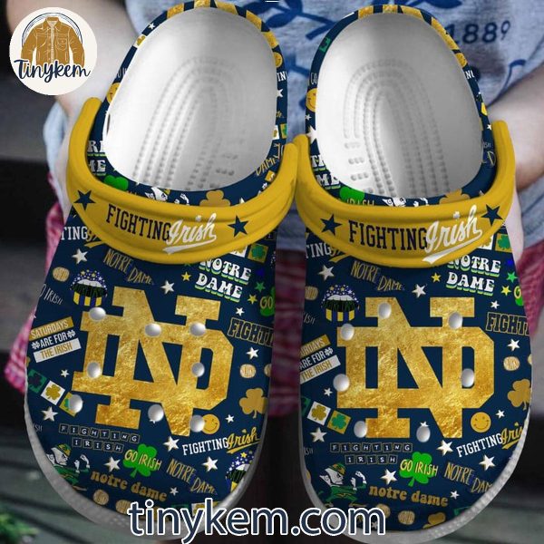 Notre Dame Fighting Irish Go Irish Football Clogs Crocs Dark/Light Version