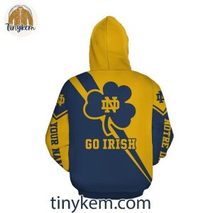 Notre Dame Fighting Irish Go Irish Football Customized Hoodie Sweatshirt 2 95f3A