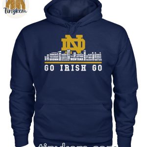 Notre Dame Fighting Irish Go Irish Go Football Player Name Skyline Shirt 3 wH8vJ