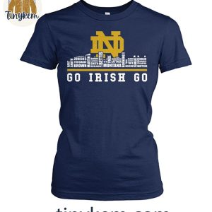 Notre Dame Fighting Irish Go Irish Go Football Player Name Skyline Shirt 4 cENWI