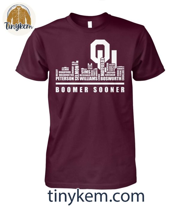 Oklahoma Sooners Boomer Sooner Football Player Name Skyline Shirt