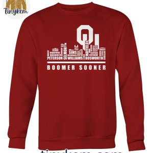 Oklahoma Sooners Boomer Sooner Football Player Name Skyline Shirt 2 J01nR