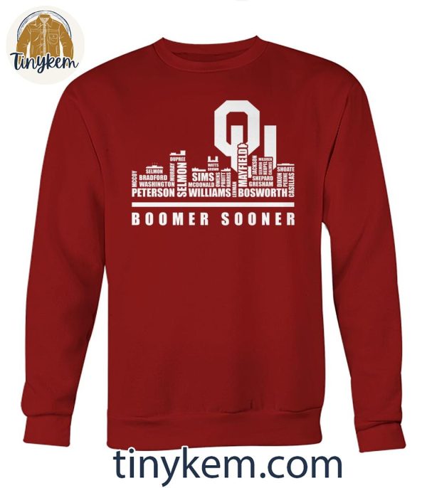 Oklahoma Sooners Boomer Sooner Football Player Name Skyline Shirt