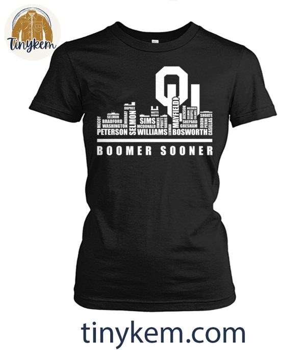 Oklahoma Sooners Boomer Sooner Football Player Name Skyline Shirt