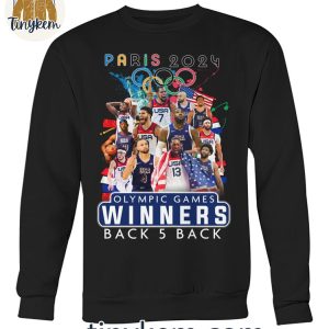 Paris Olympic 2024 USA Basketball Winners Back 5 Back T Shirt 4 GzY4I