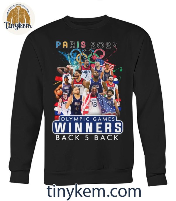 Paris Olympic 2024 USA Basketball Winners Back 5 Back T-Shirt