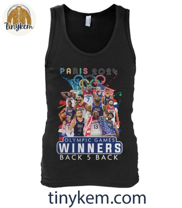 Paris Olympic 2024 USA Basketball Winners Back 5 Back T-Shirt