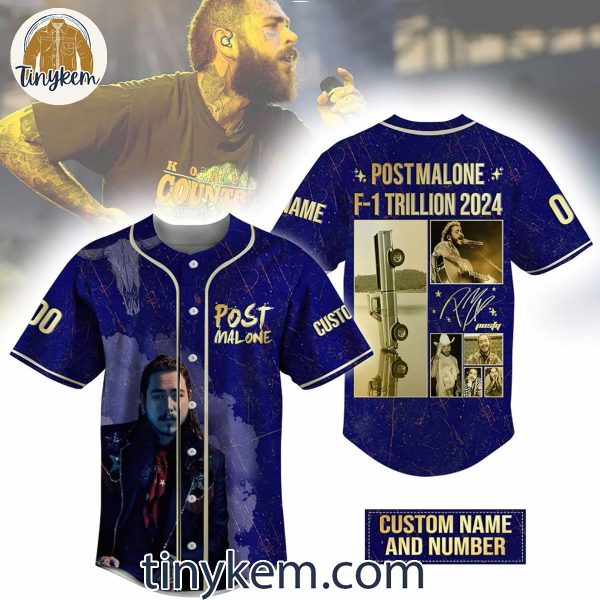 Post Malone F-1 Trillion 2024 Celebration Customized Baseball Jersey